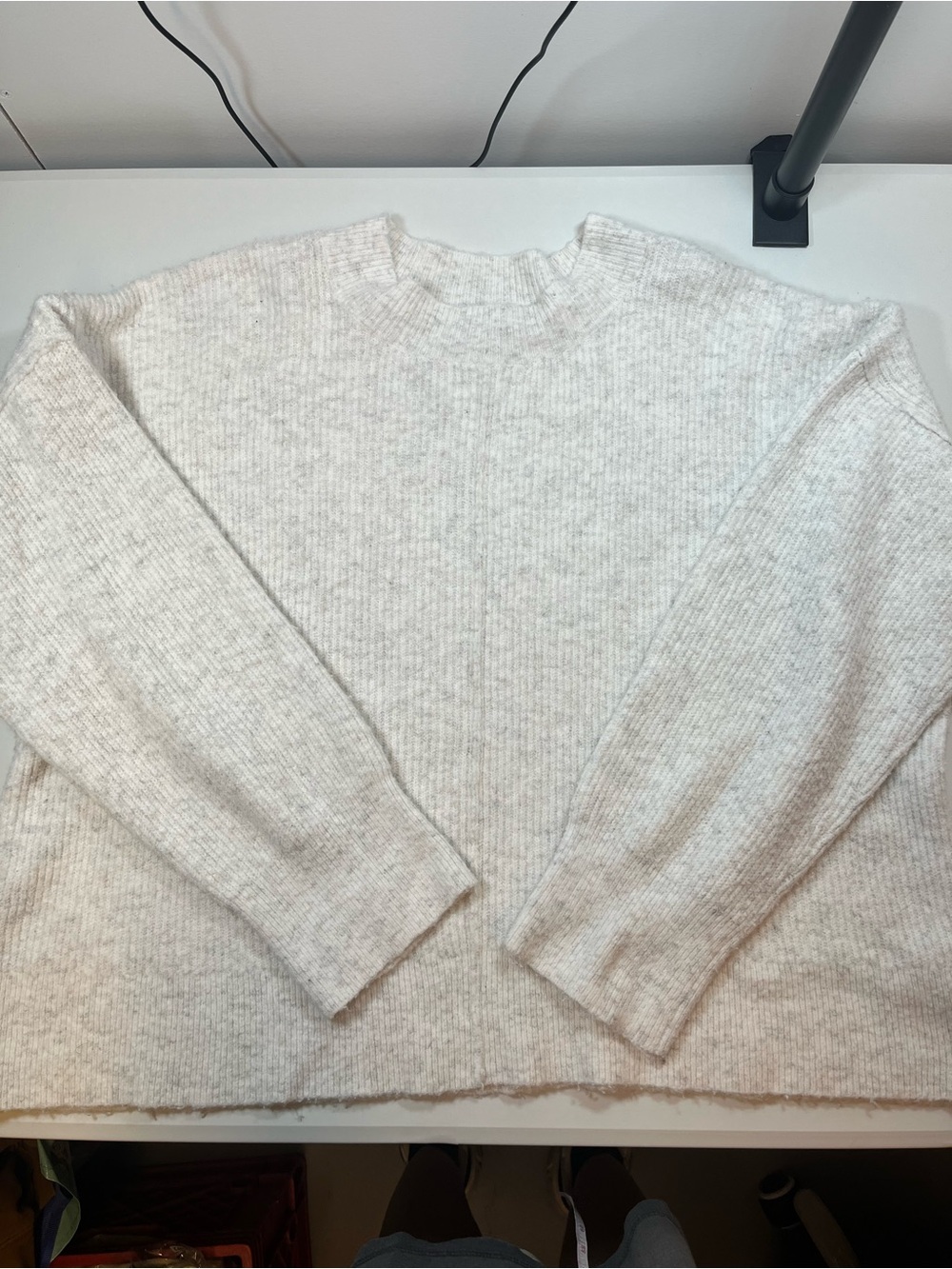 Topshop Cozy Crewneck Sweater in Oatmeal Heather